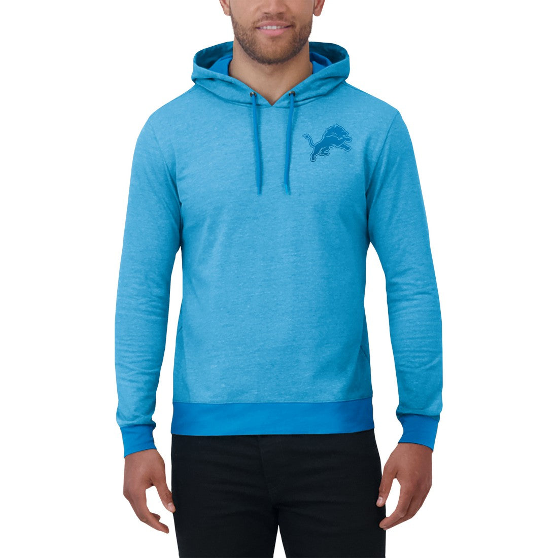 Detroit Lions Darius Rucker Collection Tonal Knit Pullover Hoodie Blue - Fanatics