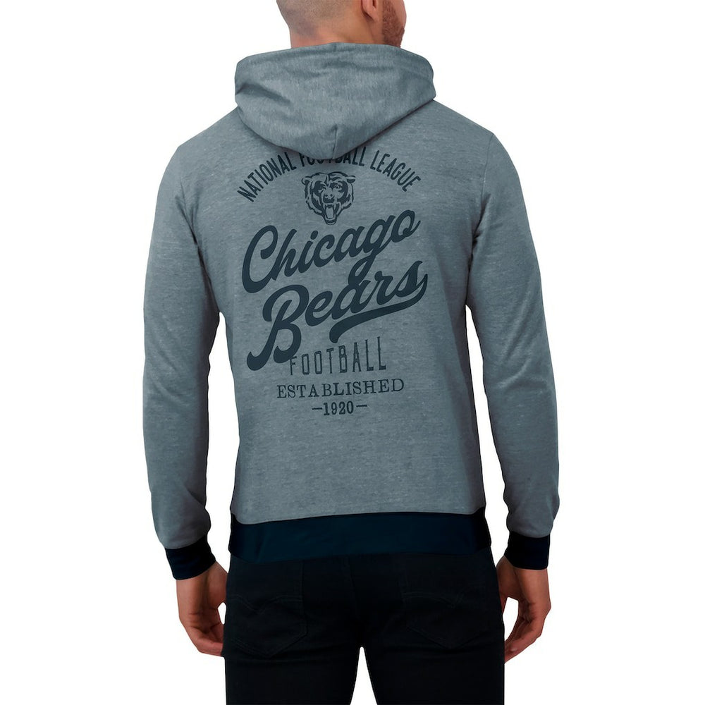 Chicago Bears Darius Rucker Collection Tonal Knit Pullover Hoodie Navy - Fanatics