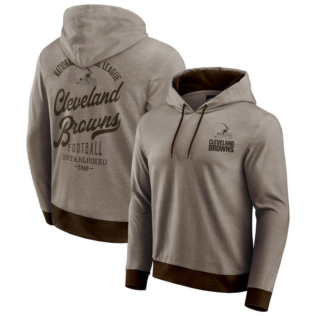 Cleveland Browns Darius Rucker Collection Tonal Knit Pullover Hoodie Brown - Fanatics
