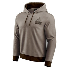 Cleveland Browns Darius Rucker Collection Tonal Knit Pullover Hoodie Brown - Fanatics