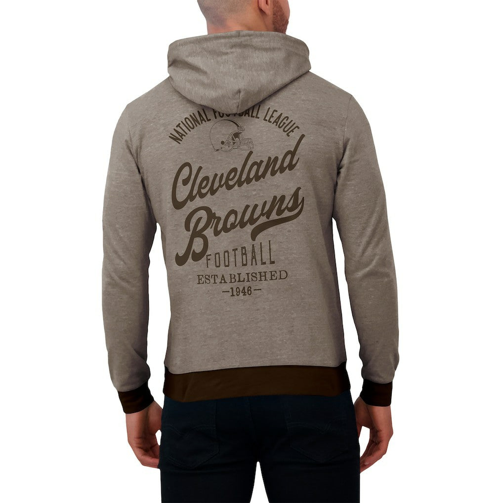 Cleveland Browns Darius Rucker Collection Tonal Knit Pullover Hoodie Brown - Fanatics