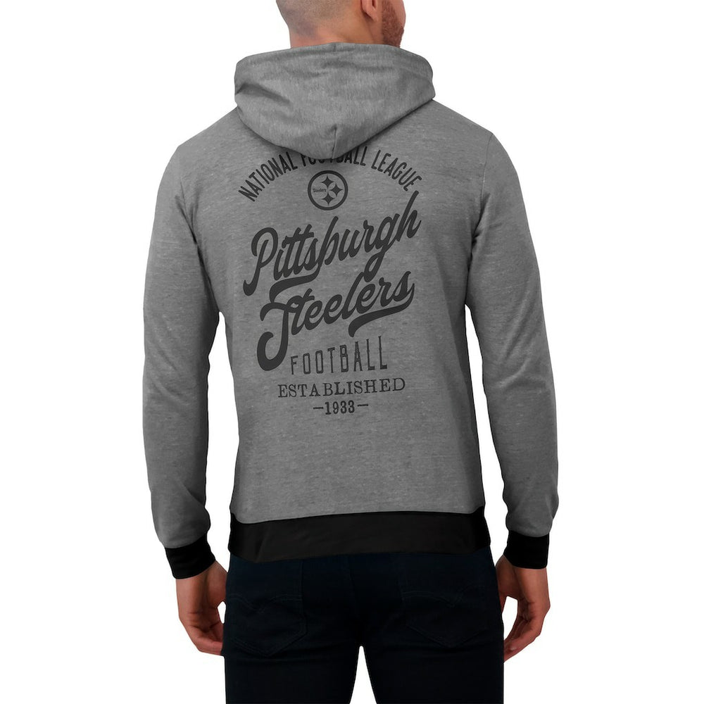 Pittsburgh Steelers Darius Rucker Collection Tonal Knit Pullover Hoodie Black - Fanatics