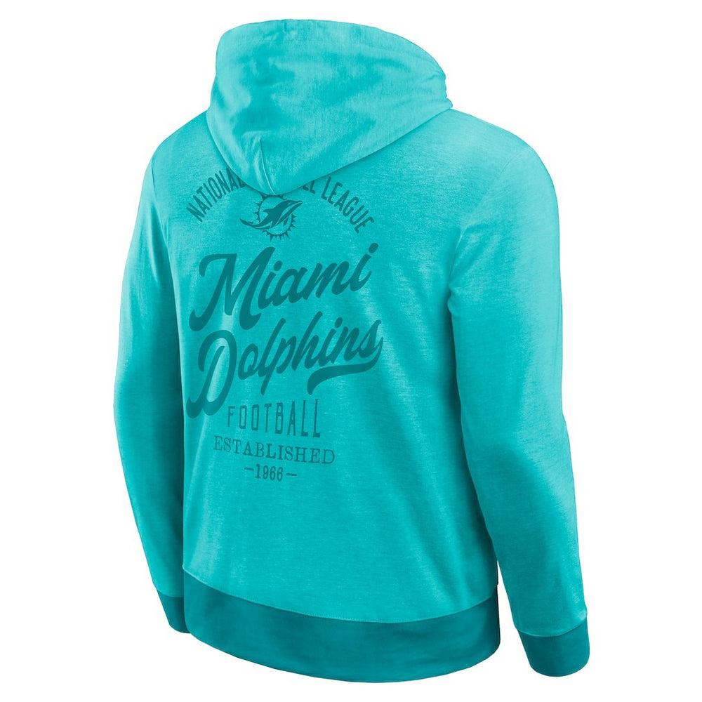 Miami Dolphins Darius Rucker Collection Tonal Knit Pullover Hoodie Aqua - Fanatics