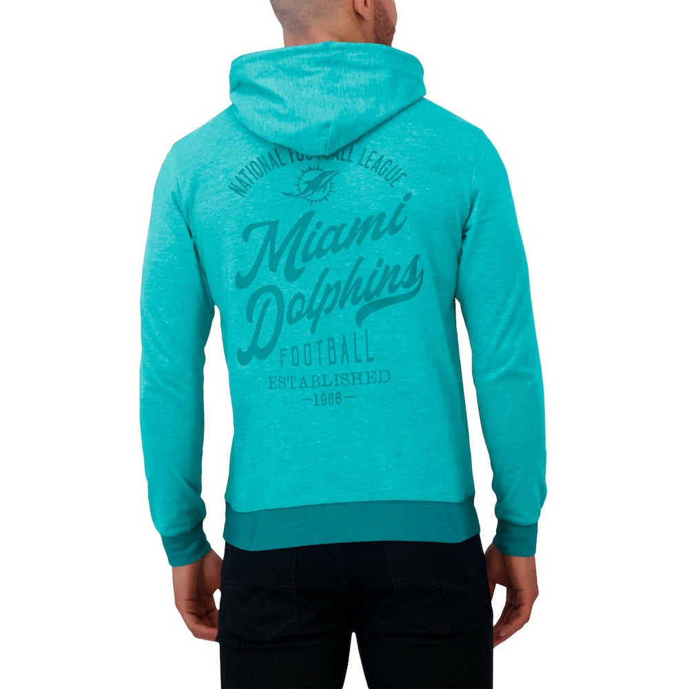 Miami Dolphins Darius Rucker Collection Tonal Knit Pullover Hoodie Aqua - Fanatics