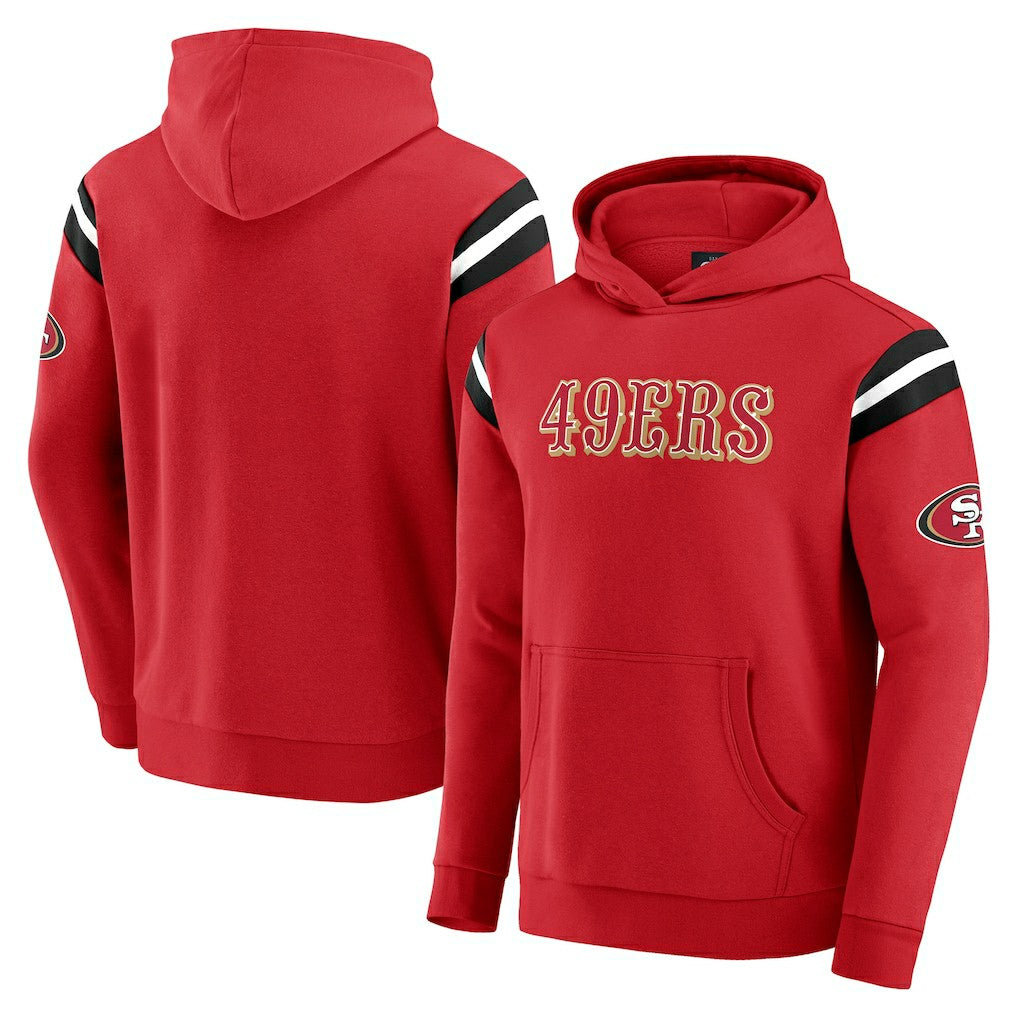 San Francisco 49ers Darius Rucker Collection Football Washed Pullover Hoodie Scarlet - Fanatics