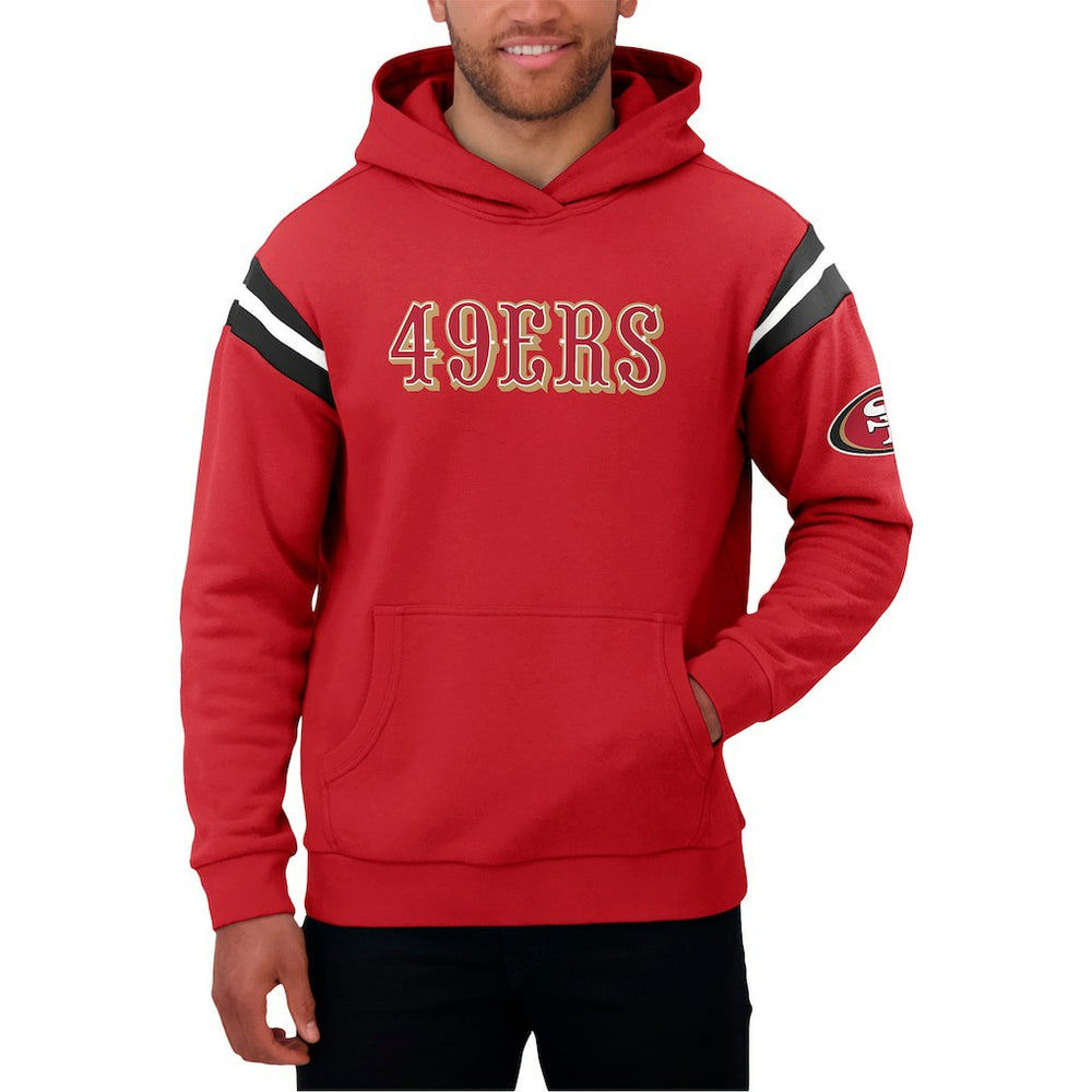 San Francisco 49ers Darius Rucker Collection Football Washed Pullover Hoodie Scarlet - Fanatics