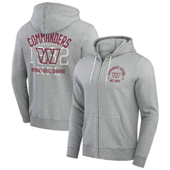 Washington Commanders Darius Rucker Collection Vintage Stripe Full-Zip Hoodie Heather Gray - Fanatics