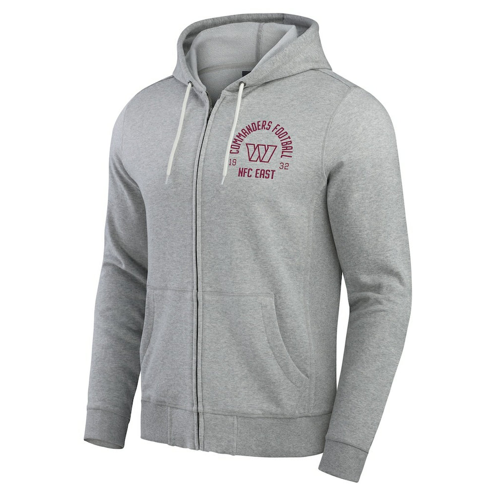 Washington Commanders Darius Rucker Collection Vintage Stripe Full-Zip Hoodie Heather Gray - Fanatics