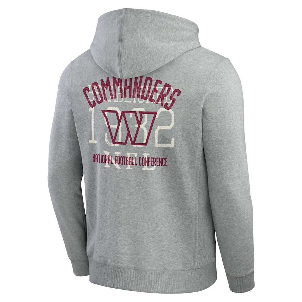 Washington Commanders Darius Rucker Collection Vintage Stripe Full-Zip Hoodie Heather Gray - Fanatics