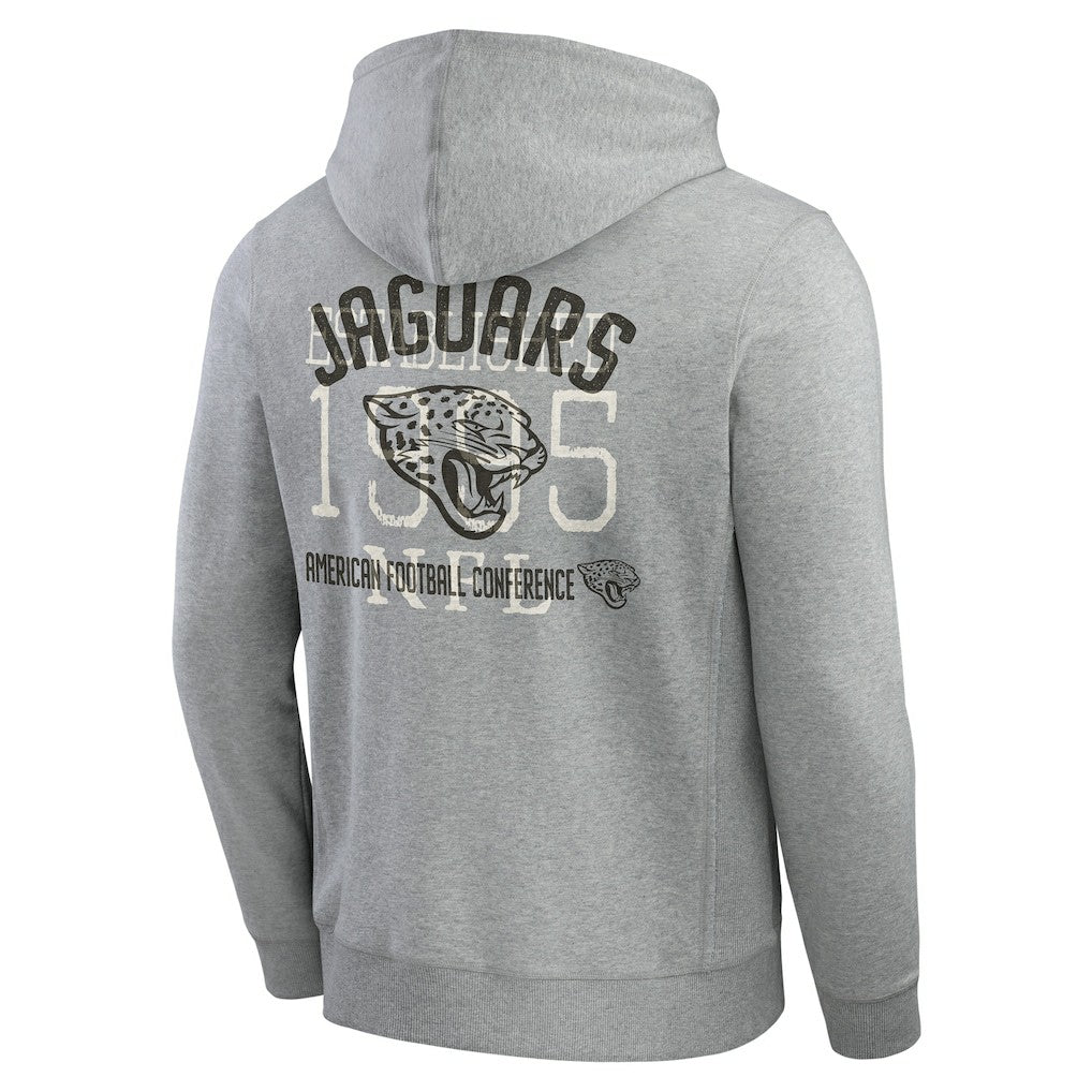 Jacksonville Jaguars Darius Rucker Collection Vintage Stripe Full-Zip Hoodie Heather Gray - Fanatics