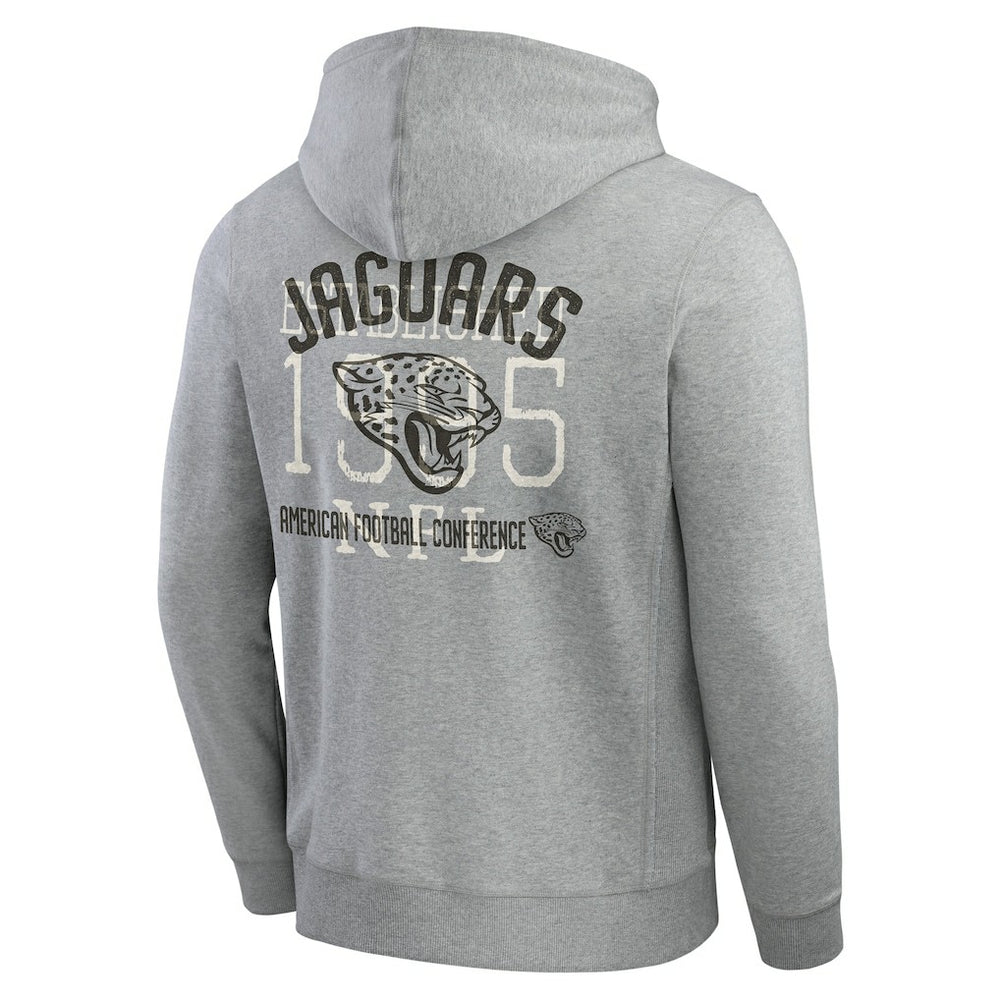 Jacksonville Jaguars Darius Rucker Collection Vintage Stripe Full-Zip Hoodie Heather Gray - Fanatics