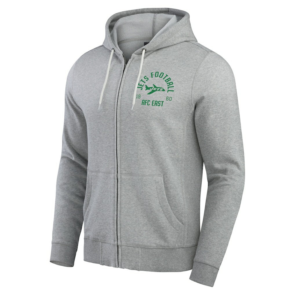 New York Jets Darius Rucker Collection Vintage Stripe Full-Zip Hoodie Heather Gray - Fanatics