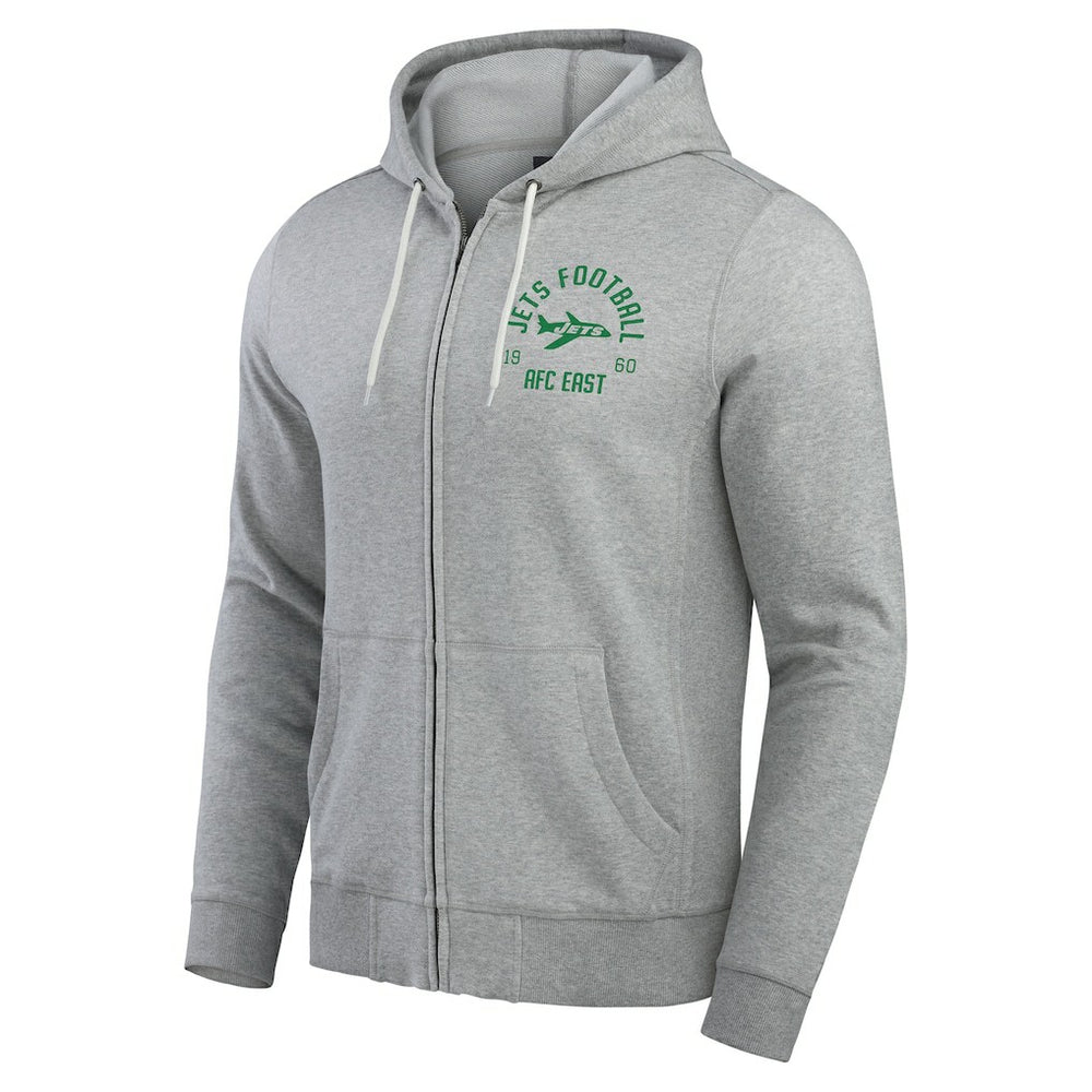 New York Jets Darius Rucker Collection Vintage Stripe Full-Zip Hoodie Heather Gray - Fanatics