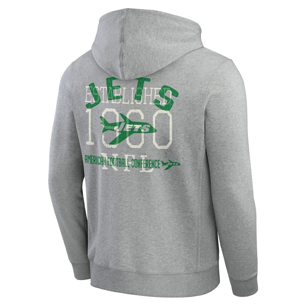 New York Jets Darius Rucker Collection Vintage Stripe Full-Zip Hoodie Heather Gray - Fanatics
