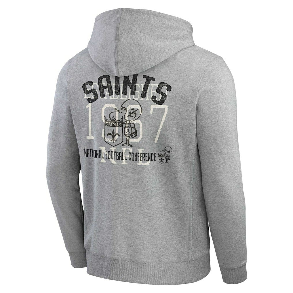 New Orleans Saints Darius Rucker Collection Vintage Stripe Full-Zip Hoodie Heather Gray - Fanatics