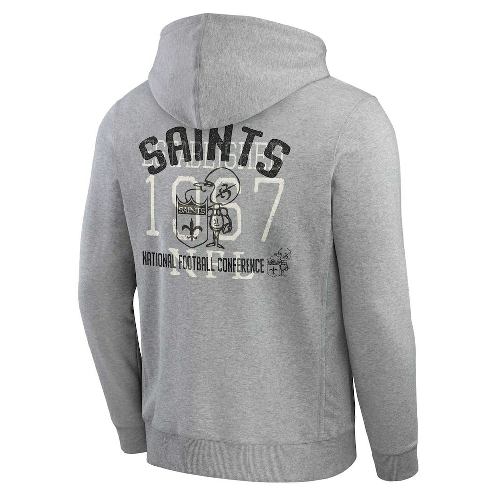 New Orleans Saints Darius Rucker Collection Vintage Stripe Full-Zip Hoodie Heather Gray - Fanatics