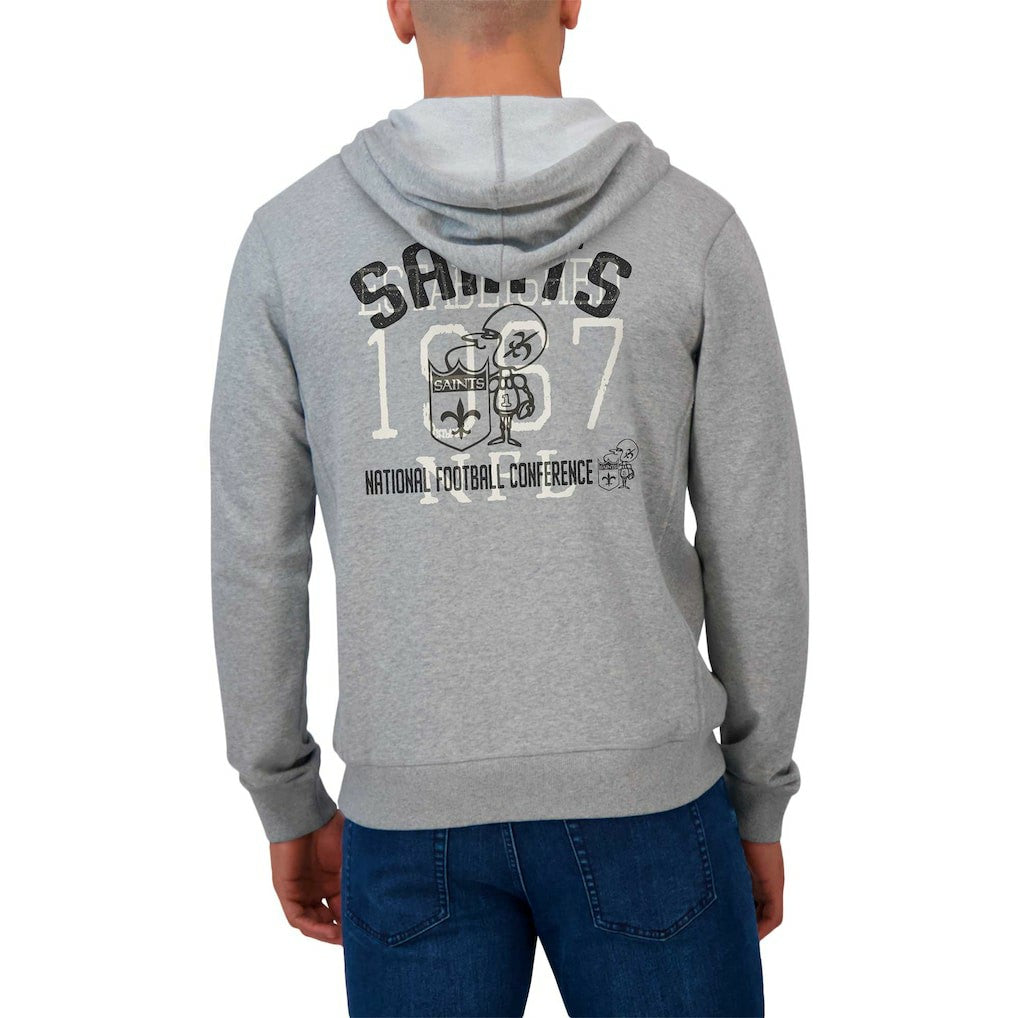 New Orleans Saints Darius Rucker Collection Vintage Stripe Full-Zip Hoodie Heather Gray - Fanatics