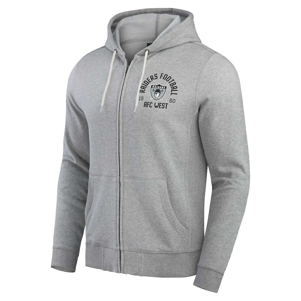 Las Vegas Raiders Darius Rucker Collection Vintage Stripe Full-Zip Hoodie Heather Gray - Fanatics