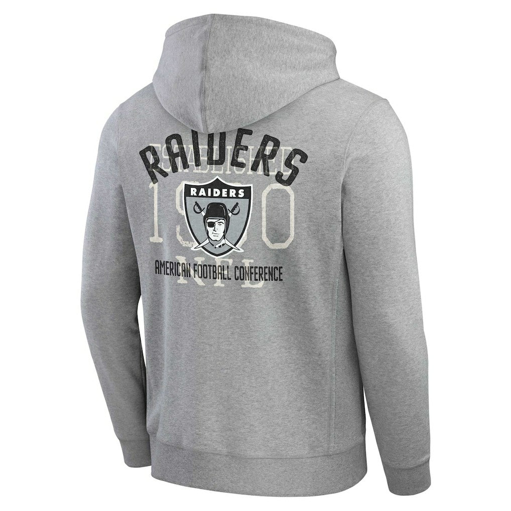Las Vegas Raiders Darius Rucker Collection Vintage Stripe Full-Zip Hoodie Heather Gray - Fanatics