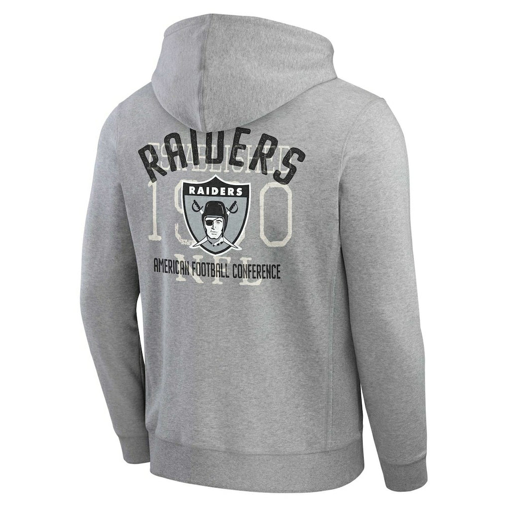 Las Vegas Raiders Darius Rucker Collection Vintage Stripe Full-Zip Hoodie Heather Gray - Fanatics