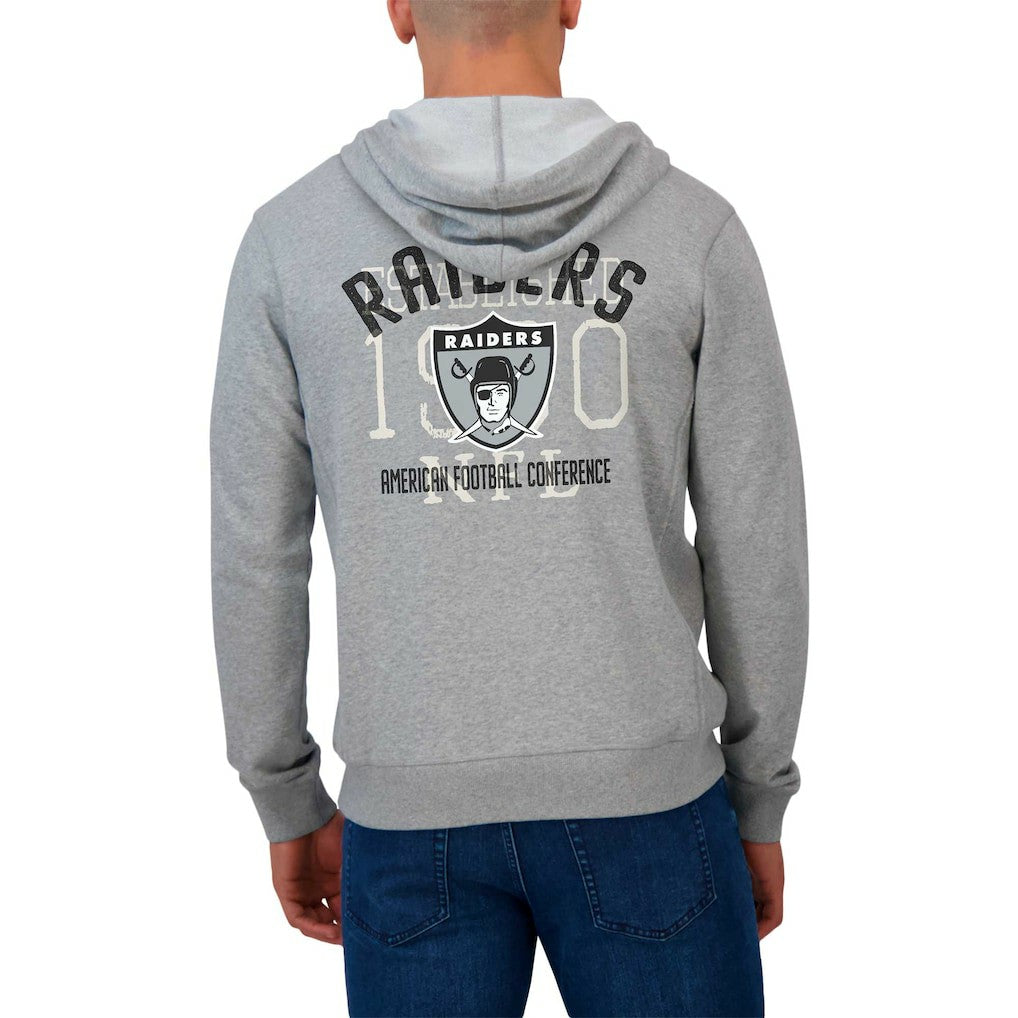 Las Vegas Raiders Darius Rucker Collection Vintage Stripe Full-Zip Hoodie Heather Gray - Fanatics