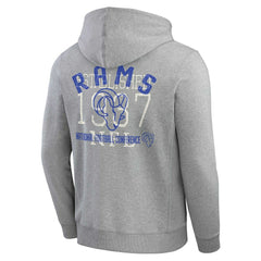 Los Angeles Rams Darius Rucker Collection Vintage Stripe Full-Zip Hoodie Heather Gray - Fanatics