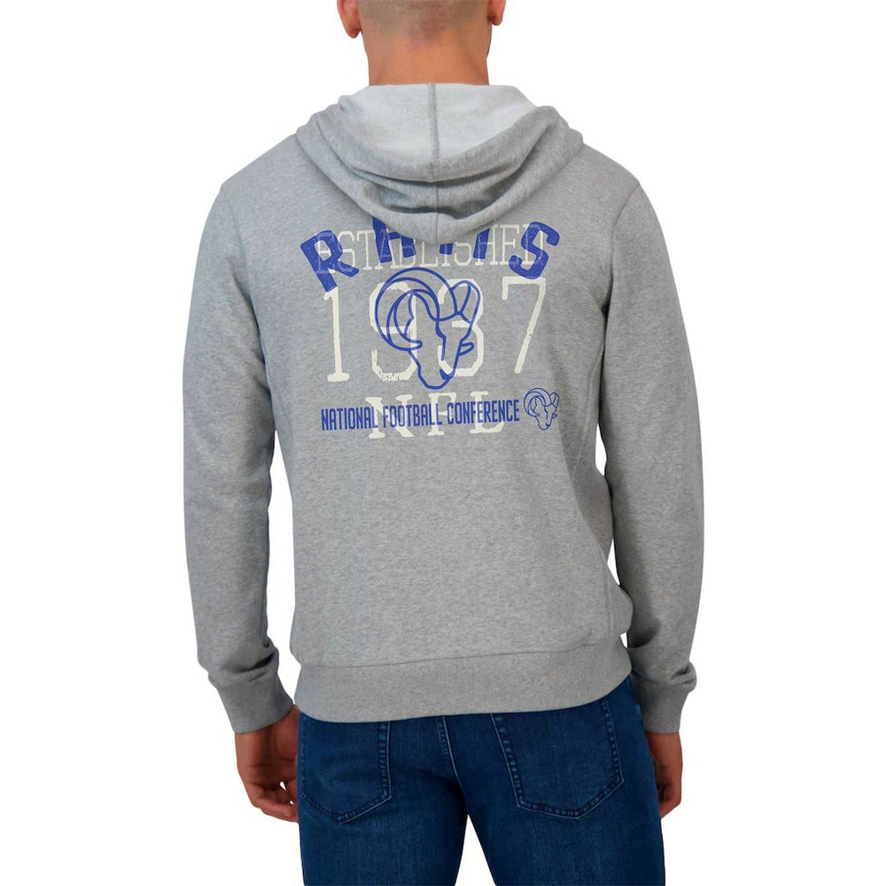 Los Angeles Rams Darius Rucker Collection Vintage Stripe Full-Zip Hoodie Heather Gray - Fanatics