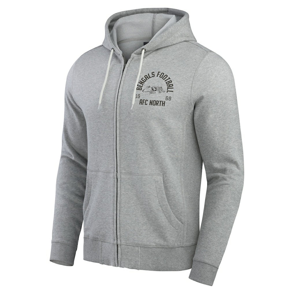 Cincinnati Bengals Darius Rucker Collection Vintage Stripe Full-Zip Hoodie Heather Gray - Fanatics