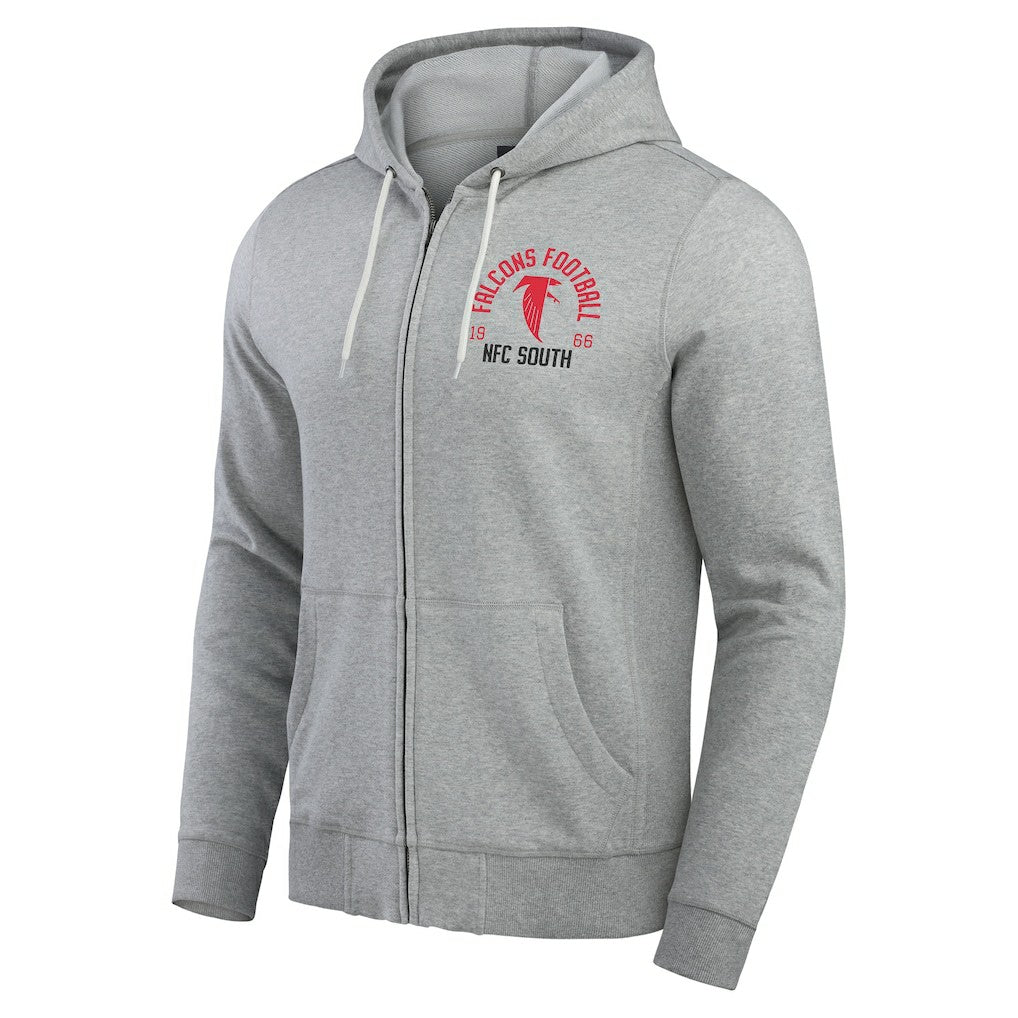Atlanta Falcons Darius Rucker Collection Vintage Stripe Full-Zip Hoodie Heather Gray - NFL