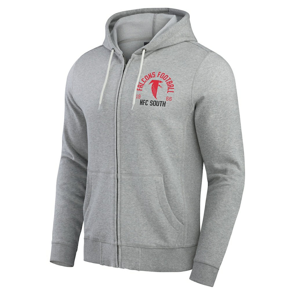 Atlanta Falcons Darius Rucker Collection Vintage Stripe Full-Zip Hoodie Heather Gray - NFL