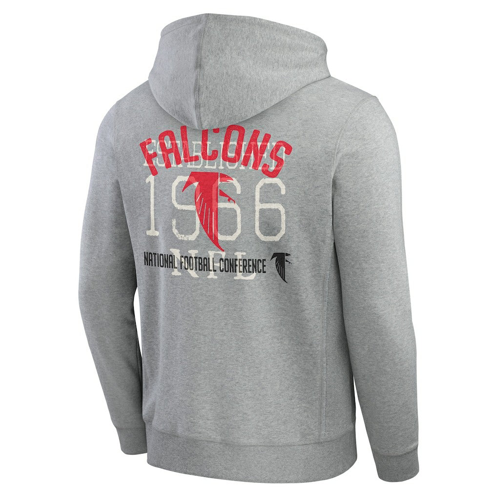 Atlanta Falcons Darius Rucker Collection Vintage Stripe Full-Zip Hoodie Heather Gray - NFL