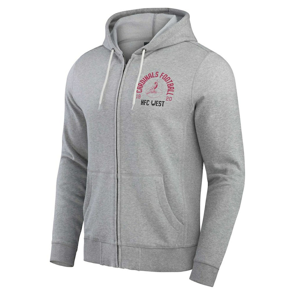 Arizona Cardinals Darius Rucker Collection Vintage Stripe Full-Zip Hoodie Heather Gray - Fanatics