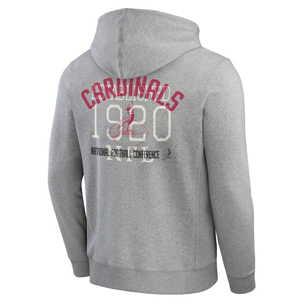 Arizona Cardinals Darius Rucker Collection Vintage Stripe Full-Zip Hoodie Heather Gray - Fanatics