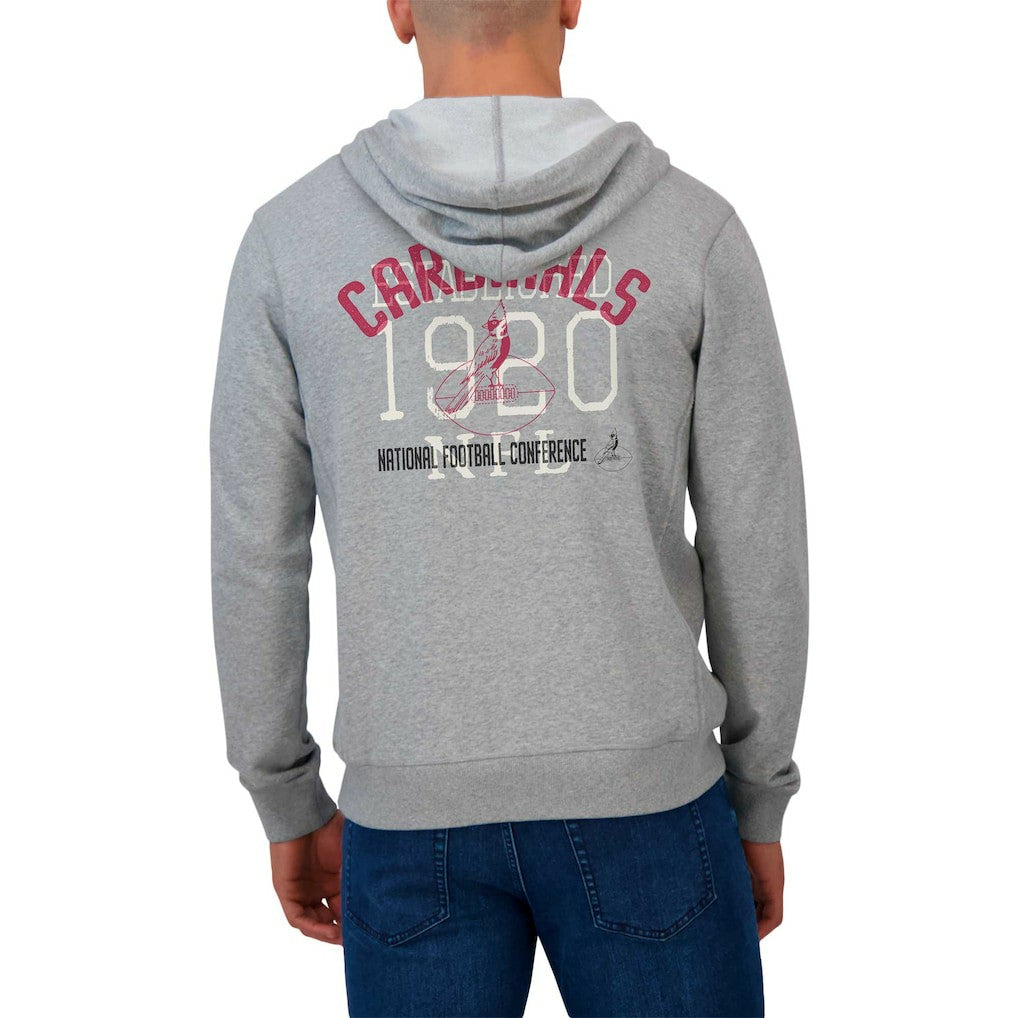 Arizona Cardinals Darius Rucker Collection Vintage Stripe Full-Zip Hoodie Heather Gray - Fanatics
