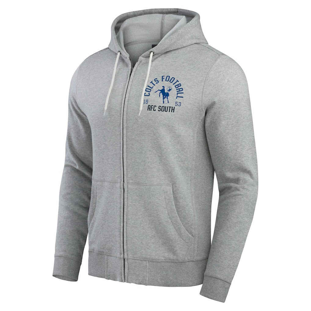 Indianapolis Colts Darius Rucker Collection Vintage Stripe Full-Zip Hoodie Heather Gray - Fanatics