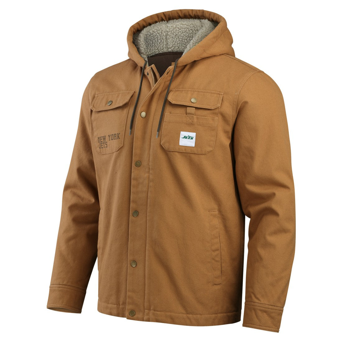 New York Jets Darius Rucker Collection Canvas Full-Zip Hoodie Jacket Tan - Fanatics