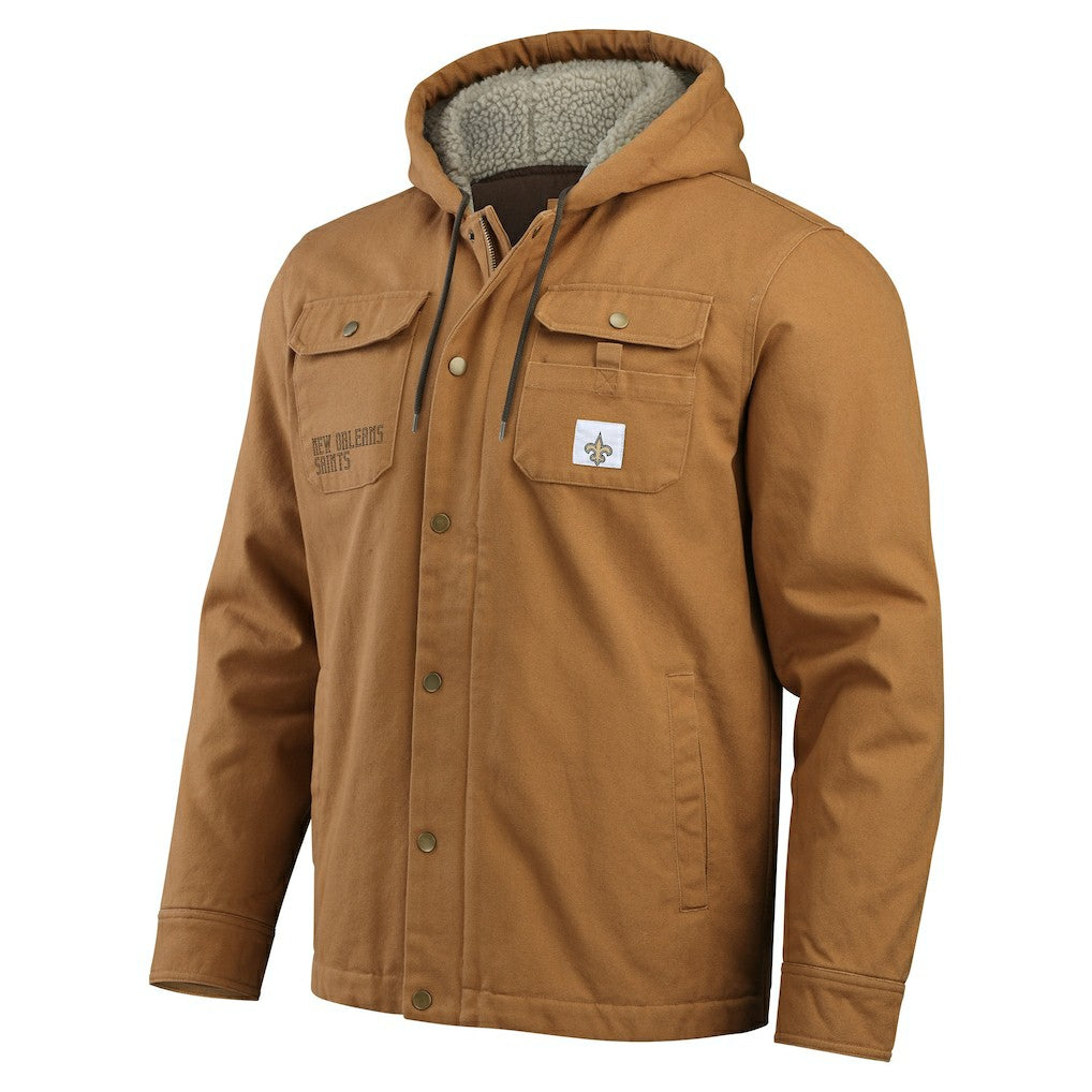New Orleans Saints Darius Rucker Collection Canvas Full-Zip Hoodie Jacket Tan - Fanatics