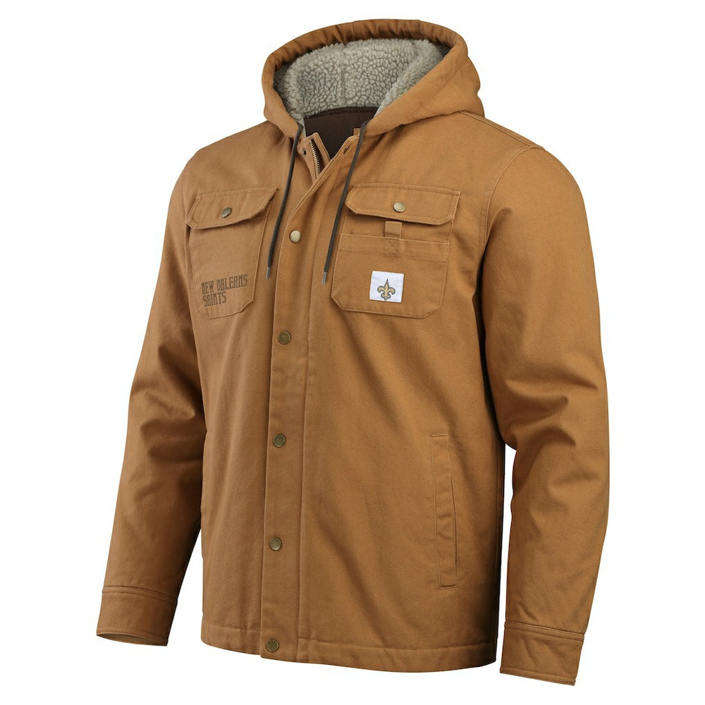 New Orleans Saints Darius Rucker Collection Canvas Full-Zip Hoodie Jacket Tan - Fanatics