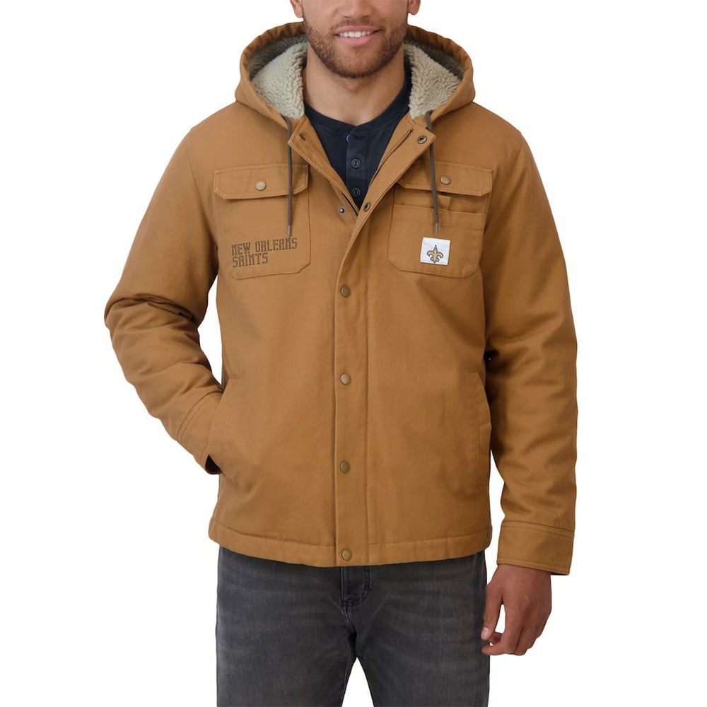 New Orleans Saints Darius Rucker Collection Canvas Full-Zip Hoodie Jacket Tan - Fanatics