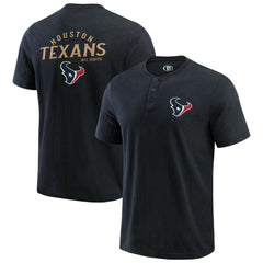 Houston Texans Darius Rucker Collection Washed Henley T-Shirt Black - Fanatics