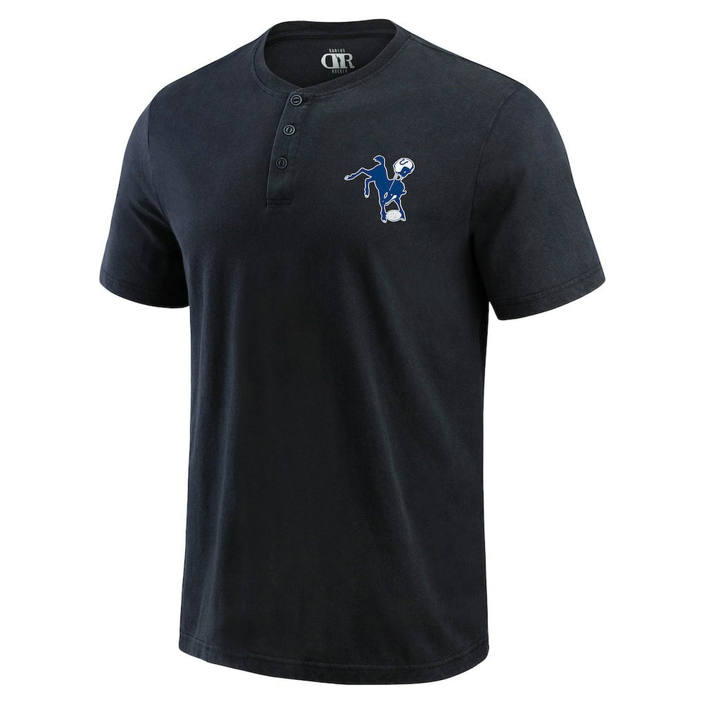 Indianapolis Colts Darius Rucker Collection Washed Henley T-Shirt Black - Fanatics
