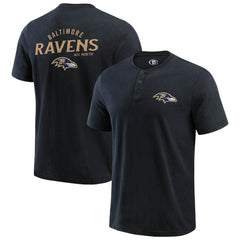 Baltimore Ravens Darius Rucker Collection Washed Henley T-Shirt Black - Fanatics