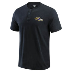 Baltimore Ravens Darius Rucker Collection Washed Henley T-Shirt Black - Fanatics