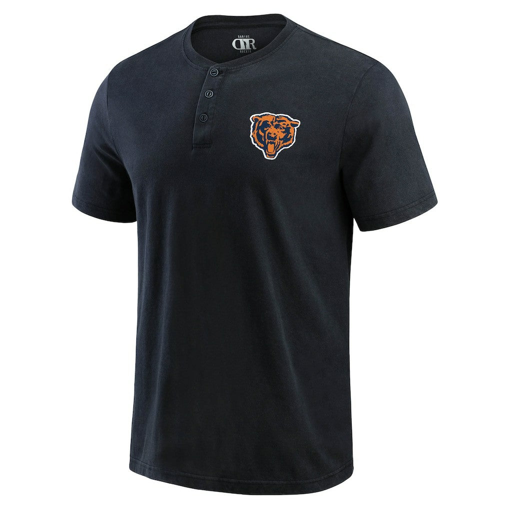 Chicago Bears Darius Rucker Collection Washed Henley T-Shirt Black - Fanatics