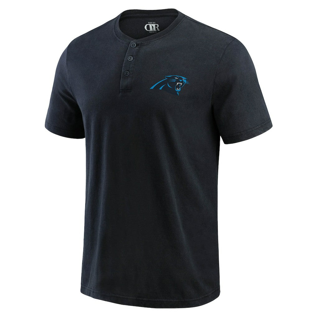 Carolina Panthers Darius Rucker Collection Washed Henley T-Shirt Black - Fanatics