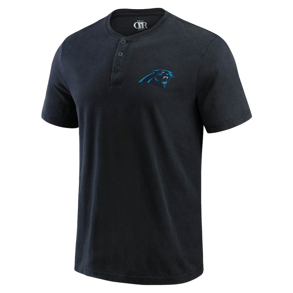 Carolina Panthers Darius Rucker Collection Washed Henley T-Shirt Black - Fanatics
