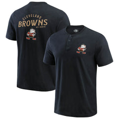 Cleveland Browns Darius Rucker Collection Washed Henley T-Shirt Black - Fanatics