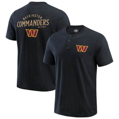 Washington Commanders Darius Rucker Collection Washed Henley T-Shirt Black - Fanatics