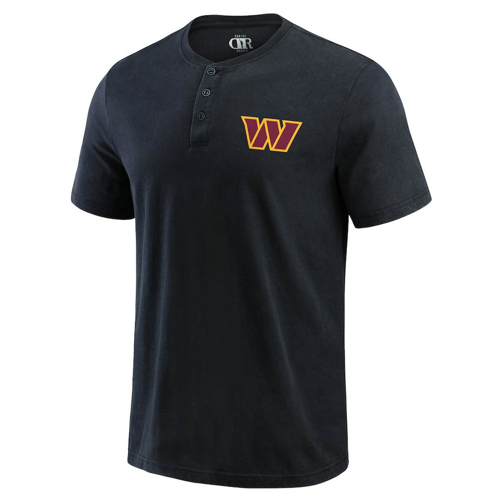 Washington Commanders Darius Rucker Collection Washed Henley T-Shirt Black - Fanatics