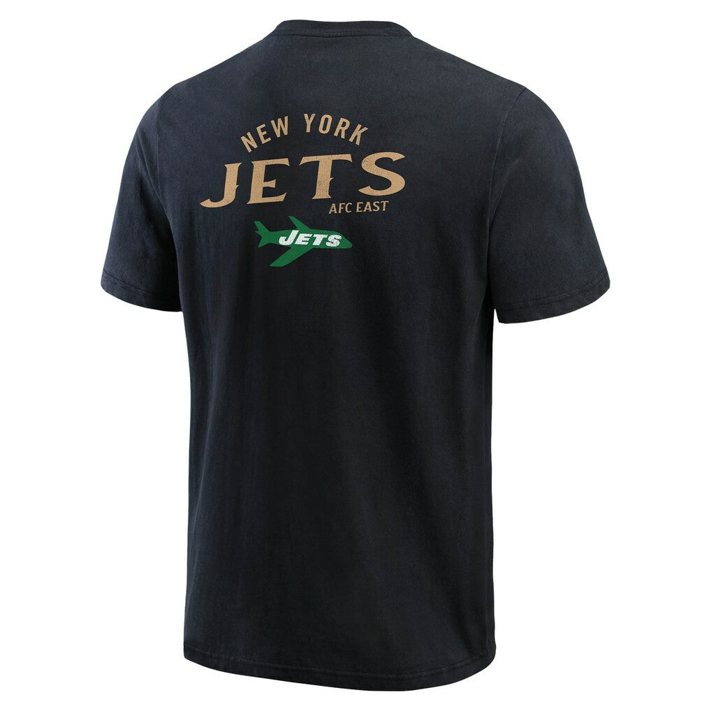 New York Jets Darius Rucker Collection Washed Henley T-Shirt Black - Fanatics